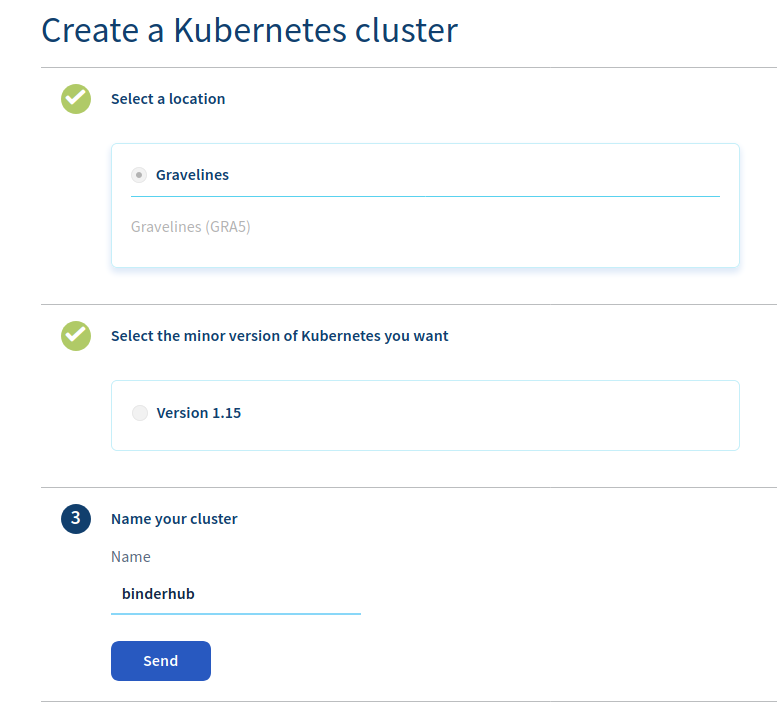 Create a new Kubernetes cluster - Options